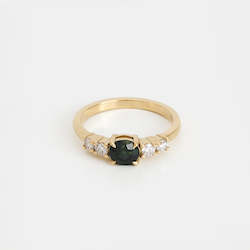 Gold smithing: Parti Sapphire & Diamond Five Stone Ring