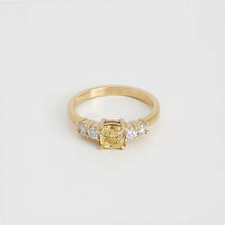 Gold smithing: Yellow Sapphire & Diamond Five Stone Ring