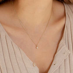 Gold smithing: Oval Diamond Pendant Necklace